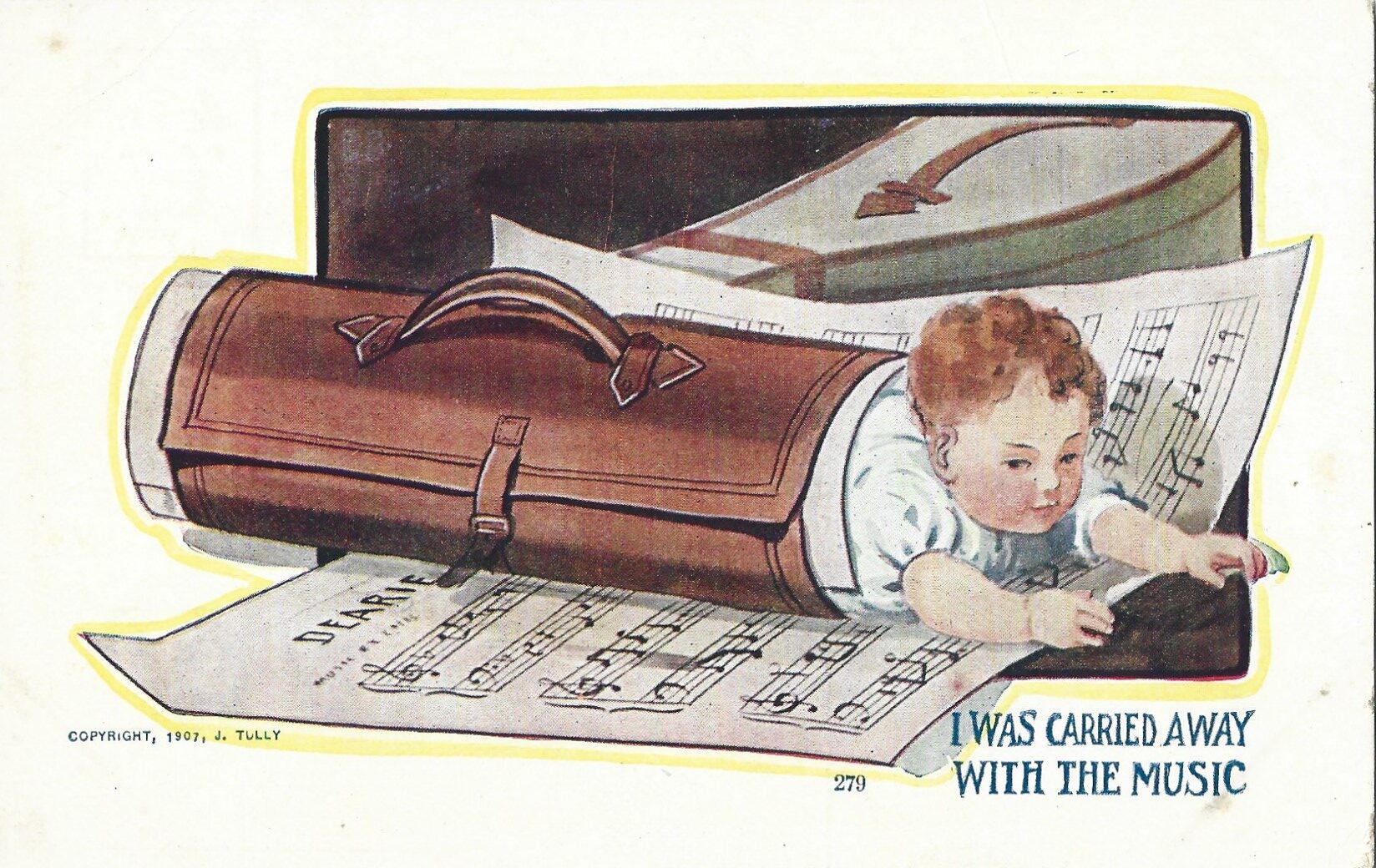 I was carried away with the music postcard