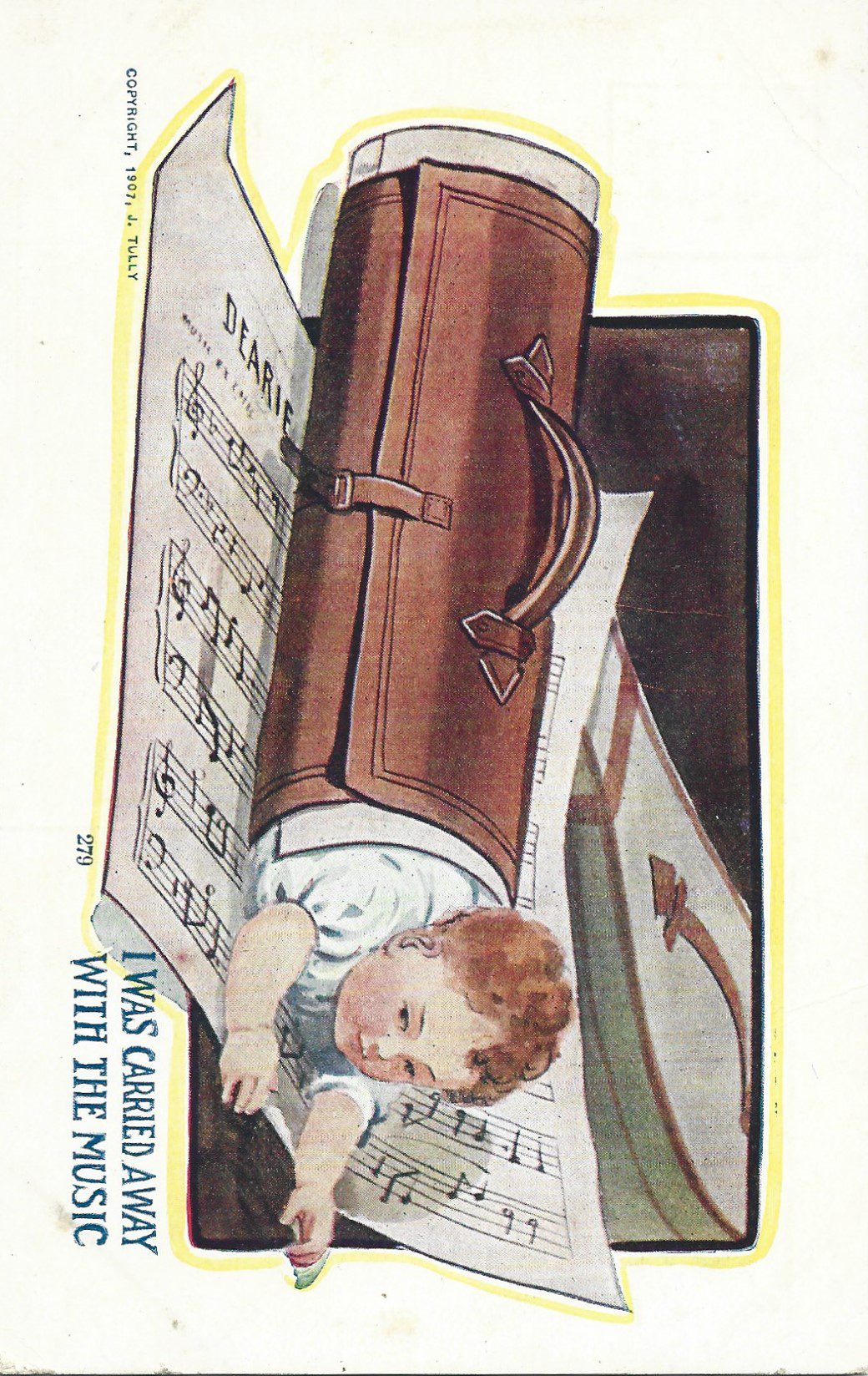 I was carried away with the music postcard