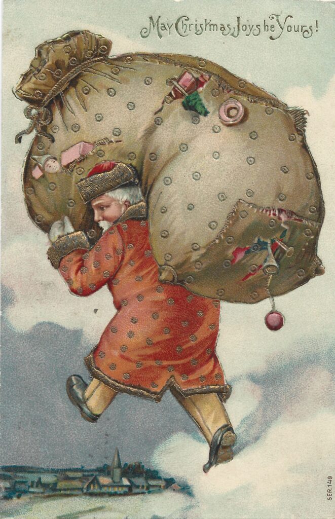 Father Christmas Embossed Postcard