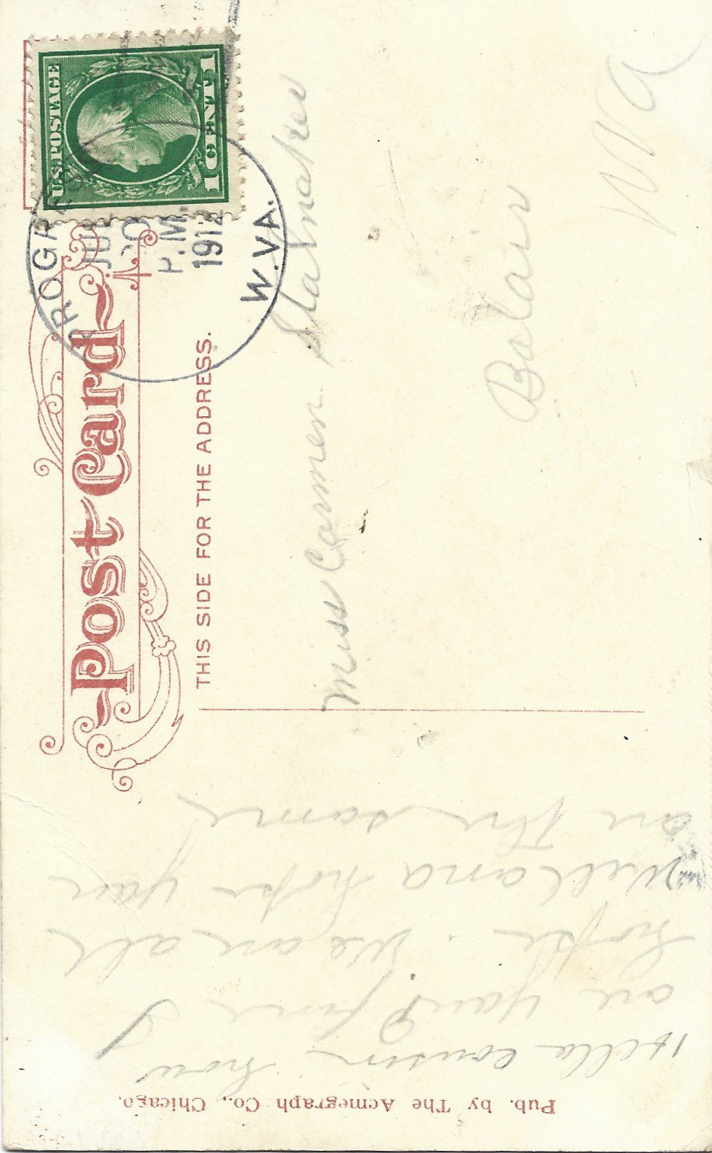 Back of 1912 leap year postcard