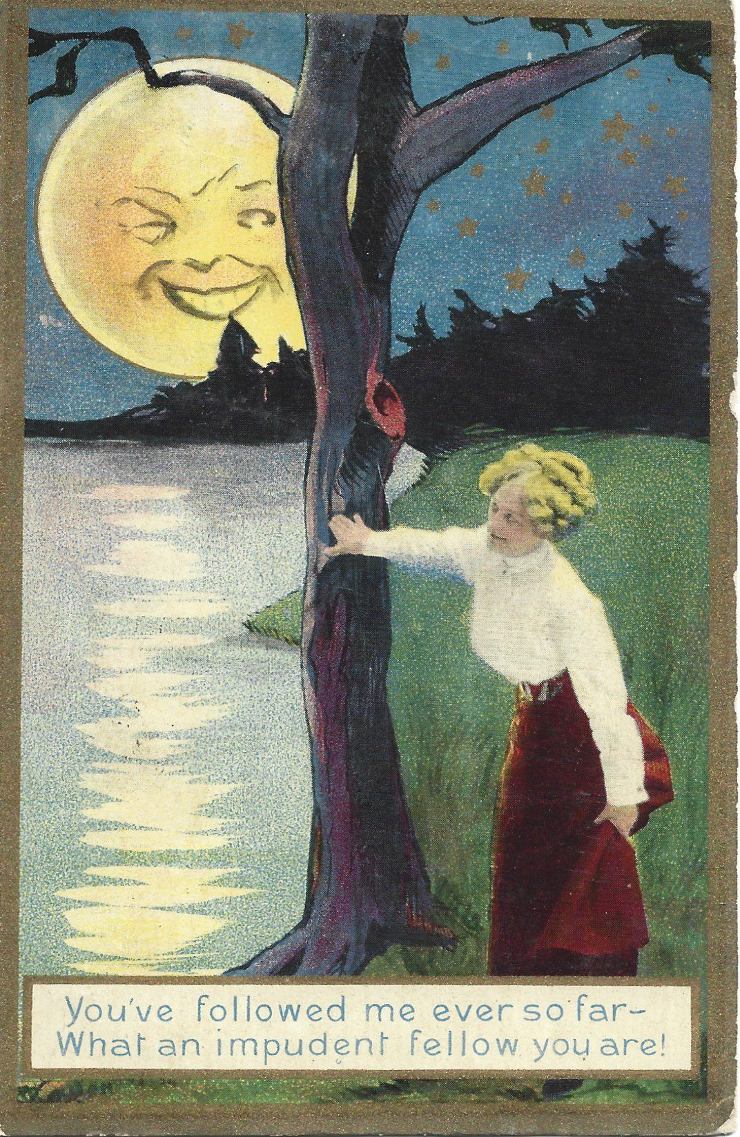man in the moon postcard