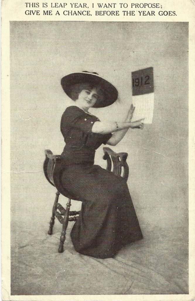 Leap year 1912 postcard
