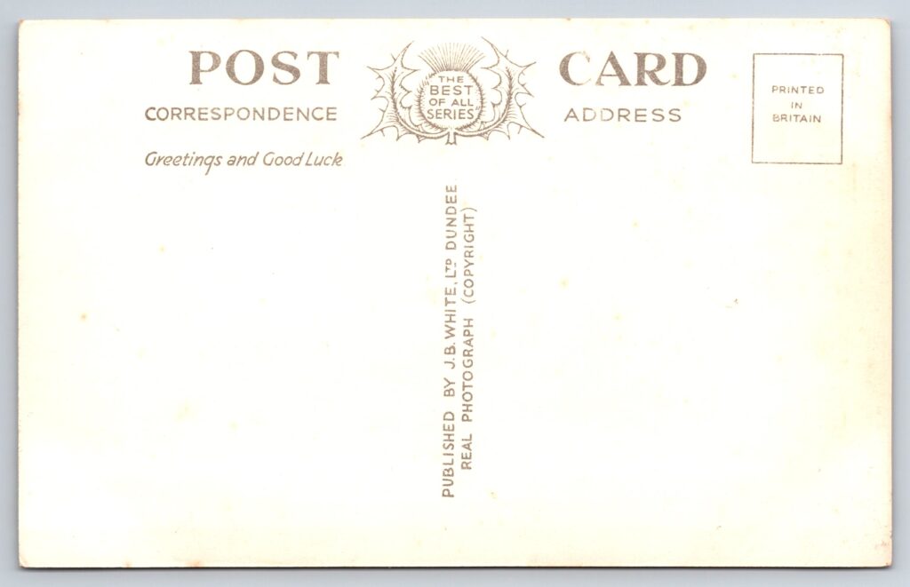 Back of The Invereggan Highlanders Real Photo Postcard of Glen Coe