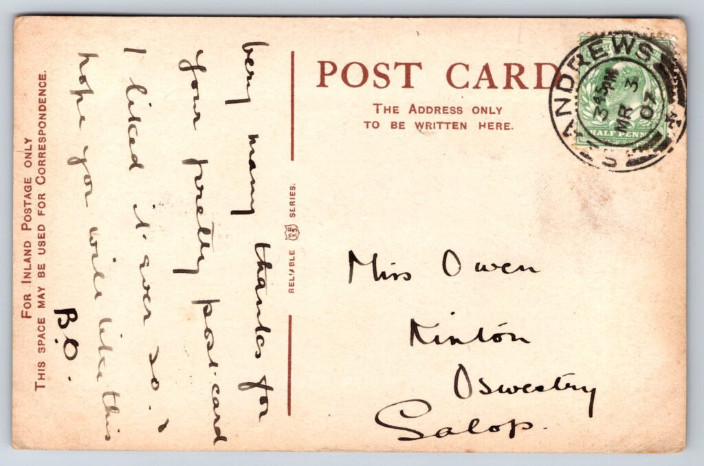 Back of postcard