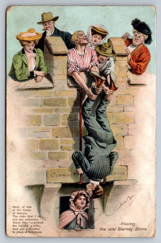 Kissing the Real Blarney Stone Postcard