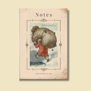 Vintage 1907 Father Christmas Postcard Notebook