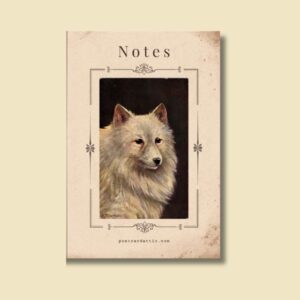Vintage White Spitz Dog Postcard Notebook