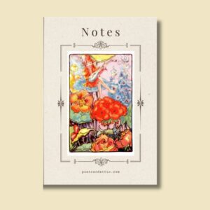 Fairy Playing a Lute Vintage Postcard Notebook