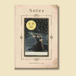 Man in the Moon and Stars Vintage Postcard Notebook