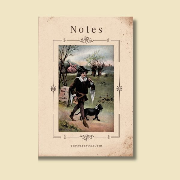 Dick Whittington and Cat Vintage Postcard Notebook