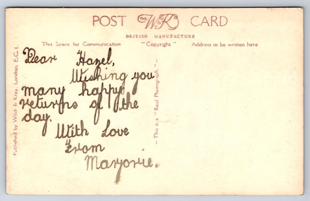 Back of postcard