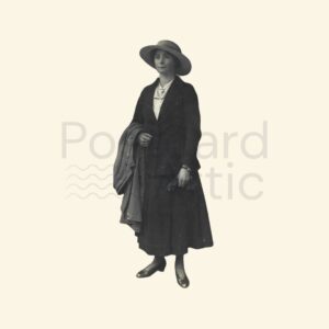 Vintage Edwardian Woman Wearing Hat - Transparent PNG Clipart